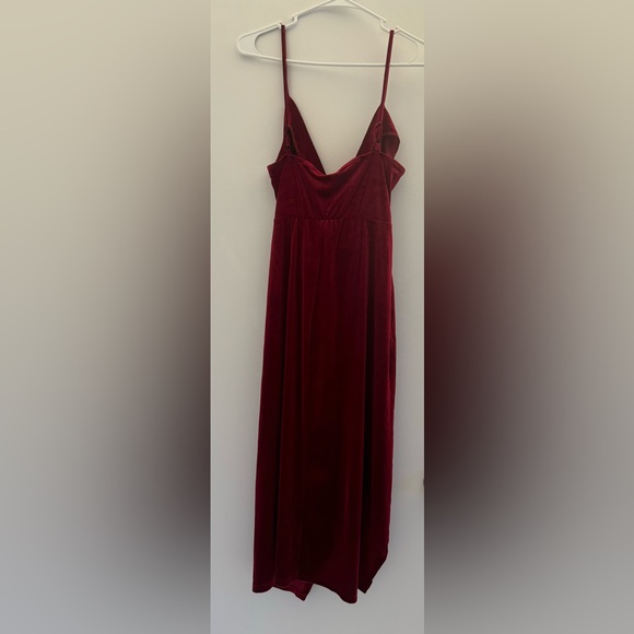 Velvet Wrap Ruched Slit Bodycon Midi Cocktail Party Dress - Picture 4 of 9